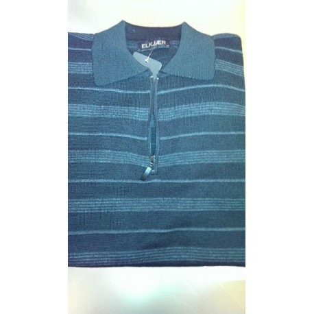 Klassisk pullover med lynlås krave fra Elkjær strik