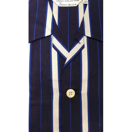 Klassisk poplin pyjamas med knapper fra Derek Rose - Savile Collection