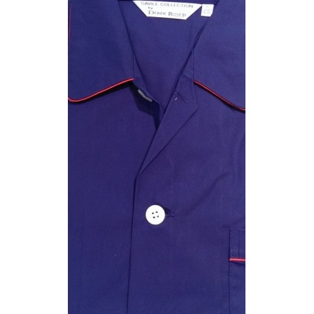 Klassisk poplin pyjamas med knapper fra Derek Rose - Savile Collection