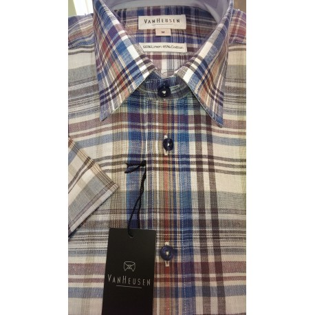 Hørskjorte med korte ærmer - VAN HEUSEN