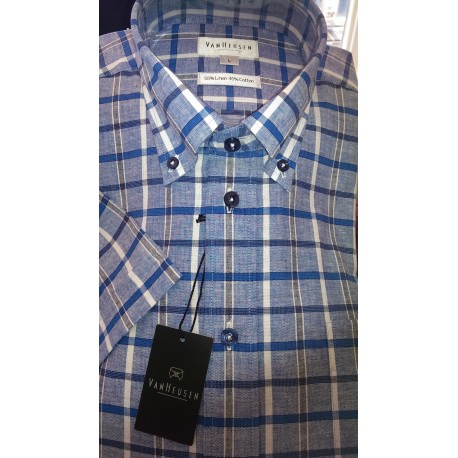 Hørskjorte med korte ærmer - VAN HEUSEN