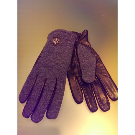 Uldstrikhandsker med skindbesætning fra Hestra Gloves