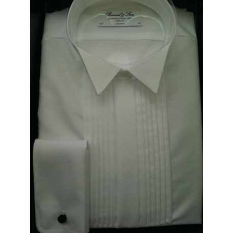 Smokingskjorte Body Cut med knækflip og plissé fra Bosweel