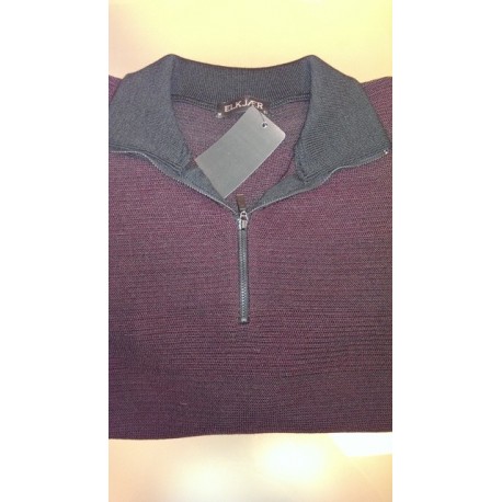 Klassisk pullover med lynlås krave fra Elkjær strik