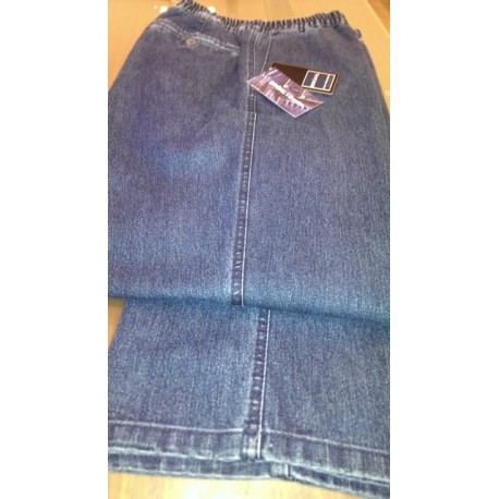 Denimbuks med stretch samt elastik i taljen fra Brühl - Klassisk snit