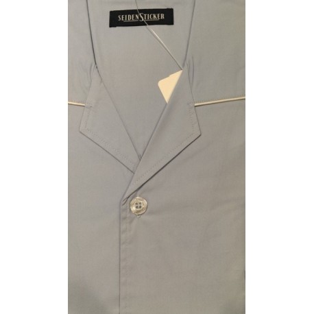 Poplin pyjamas med korte ærmer og korte ben og knaplukning fra Seidensticker