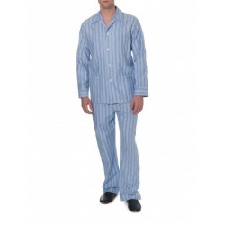 Klassisk flonel pyjamas med knapper fra Derek Rose - Savile Collection
