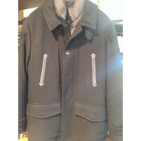 Elegant uldfrakke med aftagelig dunjakke fra GEOX