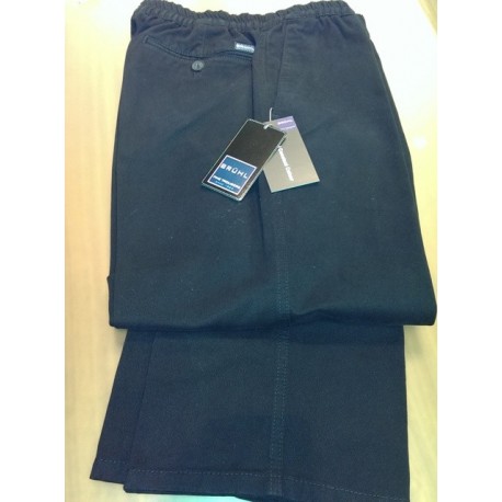 Lærredsbuks med stretch samt elastik i taljen fra Brühl - Klassisk snit