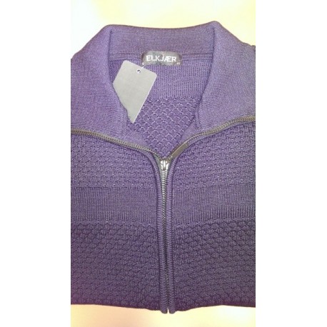 Cardigan med lynlås i sømandsstrik fra Elkjær