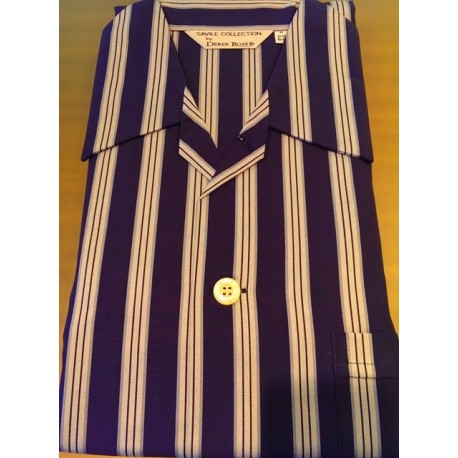 Klassisk poplin pyjamas med knapper fra Derek Rose - Savile Collection