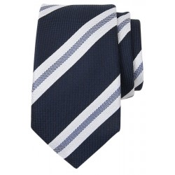 Stribet silkeslips m/hankie fra Connexion Tie